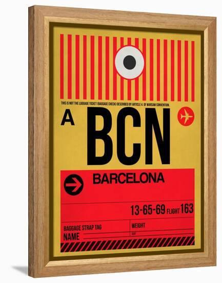 BCN Barcelona Luggage Tag 1-NaxArt-Framed Stretched Canvas