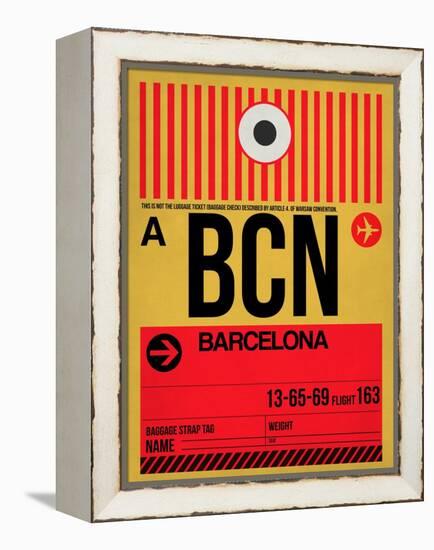 BCN Barcelona Luggage Tag 1-NaxArt-Framed Stretched Canvas