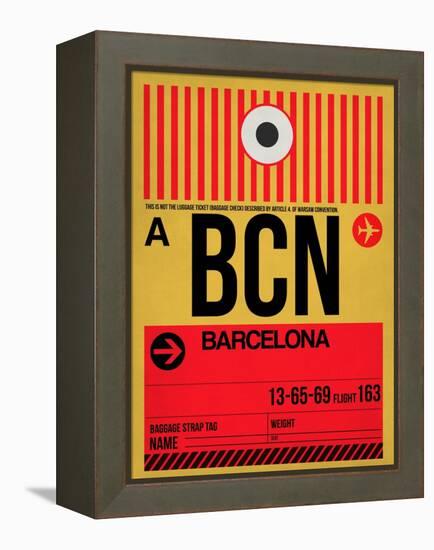 BCN Barcelona Luggage Tag 1-NaxArt-Framed Stretched Canvas