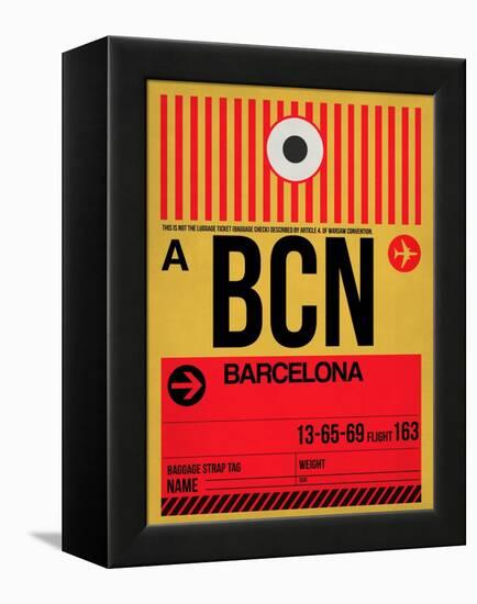 BCN Barcelona Luggage Tag 1-NaxArt-Framed Stretched Canvas