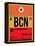 BCN Barcelona Luggage Tag 1-NaxArt-Framed Stretched Canvas