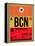 BCN Barcelona Luggage Tag 1-NaxArt-Framed Stretched Canvas