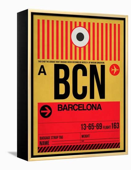 BCN Barcelona Luggage Tag 1-NaxArt-Framed Stretched Canvas