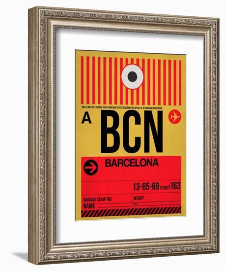 BCN Barcelona Luggage Tag 1-NaxArt-Framed Art Print