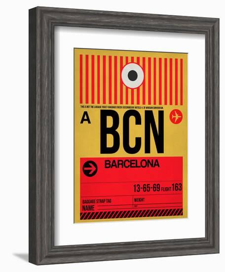 BCN Barcelona Luggage Tag 1-NaxArt-Framed Art Print