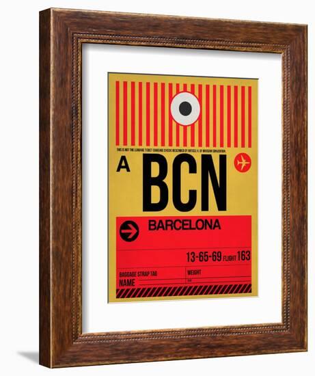 BCN Barcelona Luggage Tag 1-NaxArt-Framed Art Print