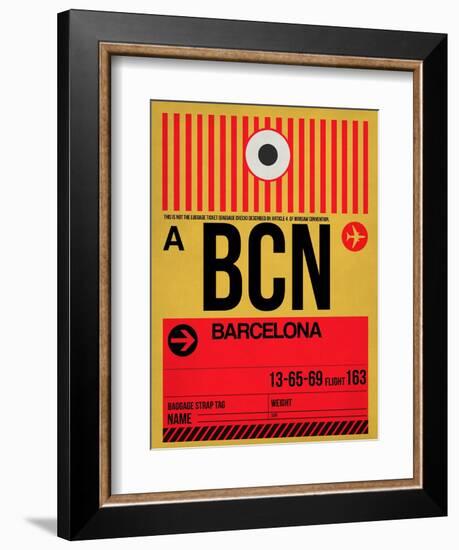 BCN Barcelona Luggage Tag 1-NaxArt-Framed Art Print