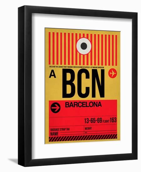 BCN Barcelona Luggage Tag 1-NaxArt-Framed Art Print