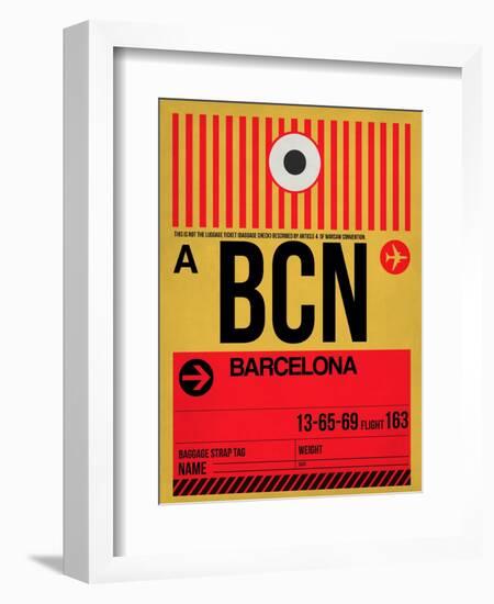 BCN Barcelona Luggage Tag 1-NaxArt-Framed Art Print