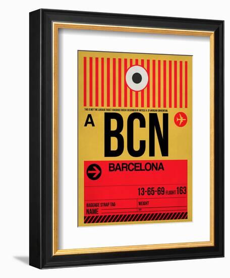 BCN Barcelona Luggage Tag 1-NaxArt-Framed Art Print