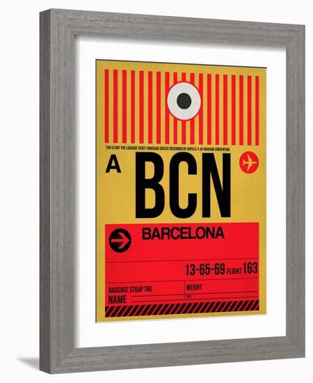 BCN Barcelona Luggage Tag 1-NaxArt-Framed Art Print