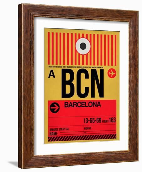 BCN Barcelona Luggage Tag 1-NaxArt-Framed Art Print