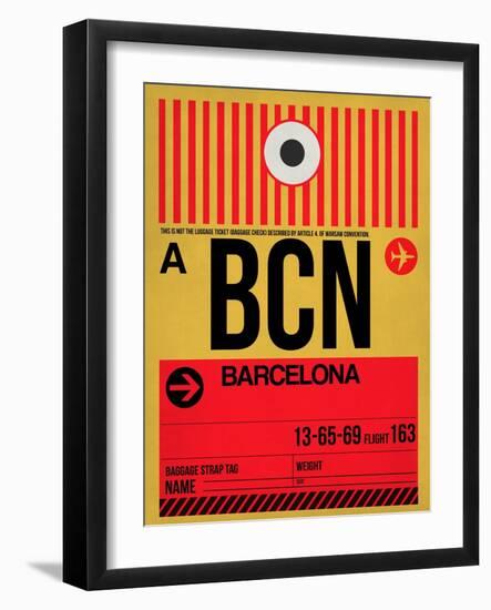 BCN Barcelona Luggage Tag 1-NaxArt-Framed Art Print