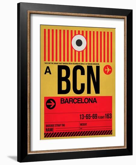 BCN Barcelona Luggage Tag 1-NaxArt-Framed Art Print