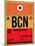 BCN Barcelona Luggage Tag 1-NaxArt-Mounted Art Print