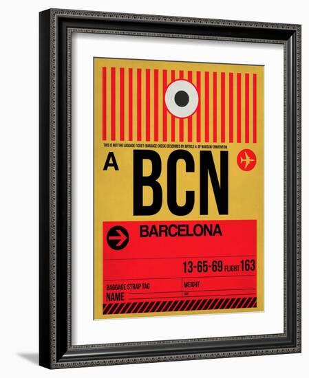 BCN Barcelona Luggage Tag 1-NaxArt-Framed Art Print