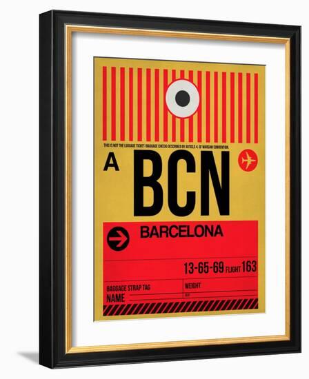 BCN Barcelona Luggage Tag 1-NaxArt-Framed Art Print