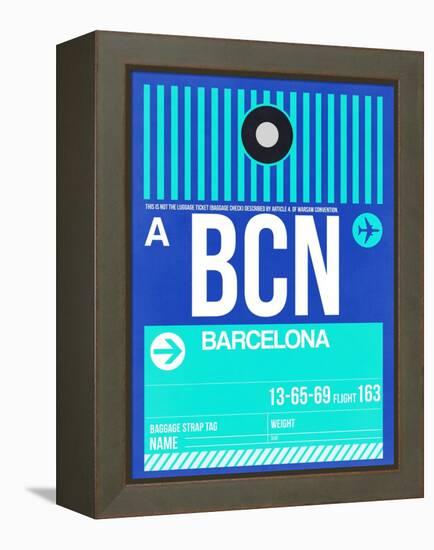 BCN Barcelona Luggage Tag 2-NaxArt-Framed Stretched Canvas