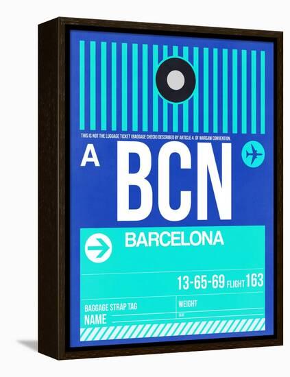 BCN Barcelona Luggage Tag 2-NaxArt-Framed Stretched Canvas