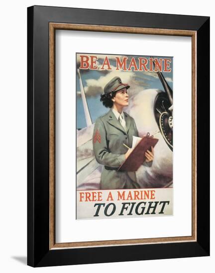 Be A Marine - Free A Marine To Fight-null-Framed Art Print