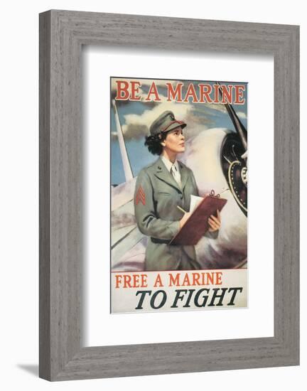 Be A Marine - Free A Marine To Fight-null-Framed Art Print