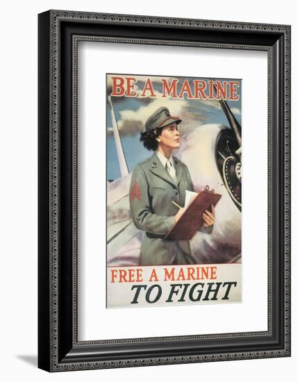 Be A Marine - Free A Marine To Fight-null-Framed Art Print