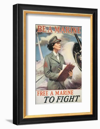 Be A Marine - Free A Marine To Fight-null-Framed Art Print