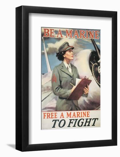 Be A Marine - Free A Marine To Fight-null-Framed Art Print