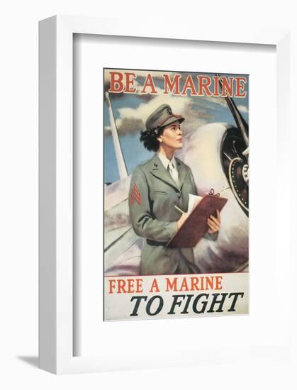 Be A Marine - Free A Marine To Fight-null-Framed Art Print