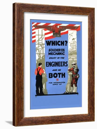 Be a Solider or a Mechanic, Join the Engineers-null-Framed Art Print