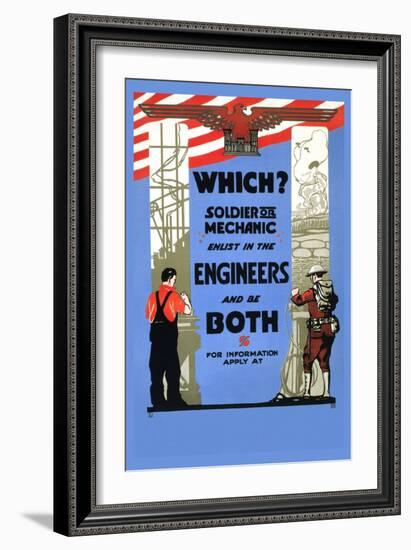 Be a Solider or a Mechanic, Join the Engineers-null-Framed Art Print