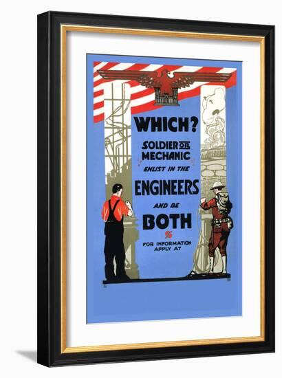 Be a Solider or a Mechanic, Join the Engineers-null-Framed Art Print