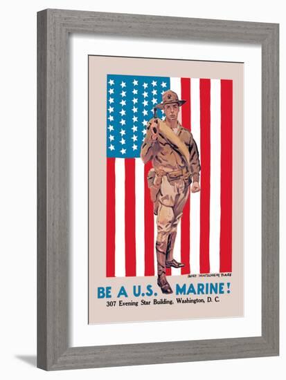 Be a U.S. Marine, Evening Star Building-James Montgomery Flagg-Framed Art Print