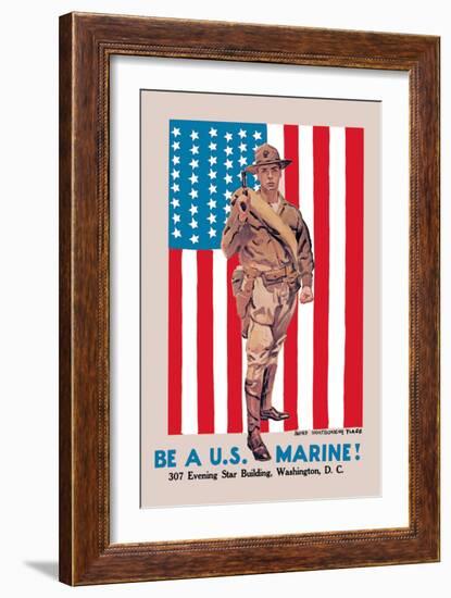 Be a U.S. Marine, Evening Star Building-James Montgomery Flagg-Framed Art Print