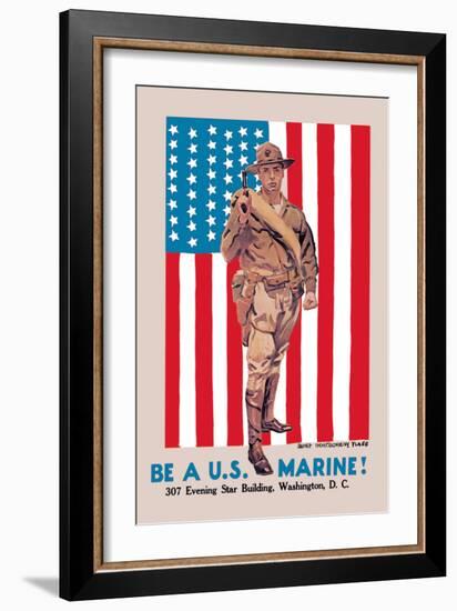 Be a U.S. Marine, Evening Star Building-James Montgomery Flagg-Framed Art Print