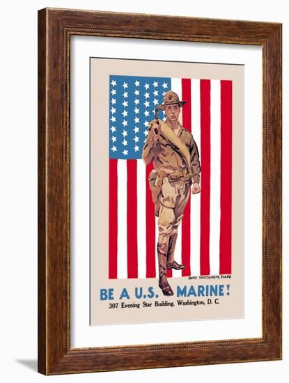 Be a U.S. Marine, Evening Star Building-James Montgomery Flagg-Framed Art Print