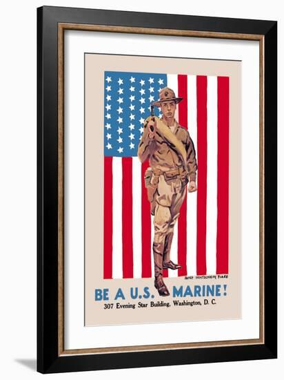 Be a U.S. Marine, Evening Star Building-James Montgomery Flagg-Framed Art Print