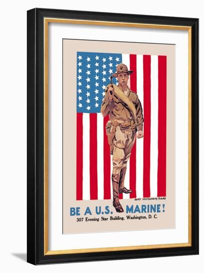 Be a U.S. Marine, Evening Star Building-James Montgomery Flagg-Framed Art Print