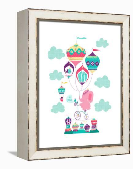 Be Brave Little Elephant-Heather Rosas-Framed Stretched Canvas