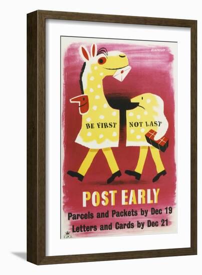 Be First Not Last - Post Early-null-Framed Art Print