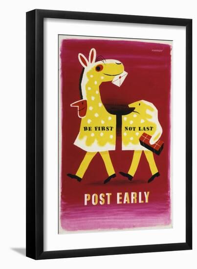 Be First Not Last, Post Early-Tom Eckersley-Framed Art Print
