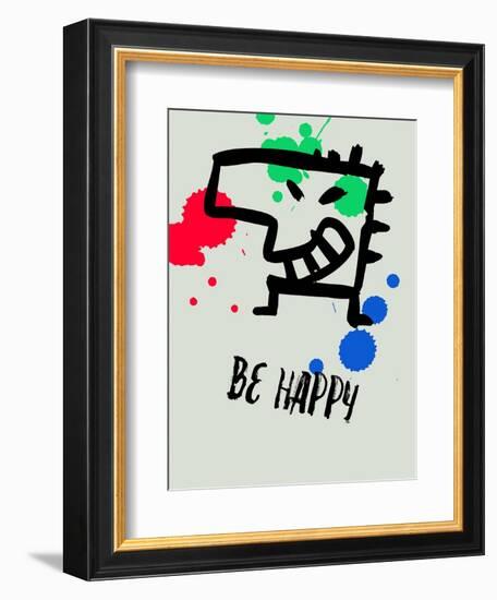 Be Happy 1-Lina Lu-Framed Premium Giclee Print