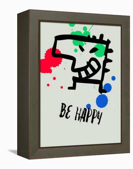 Be Happy 1-Lina Lu-Framed Stretched Canvas