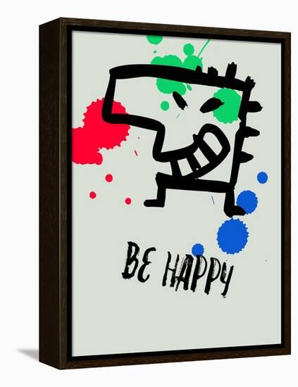 Be Happy 1-Lina Lu-Framed Stretched Canvas