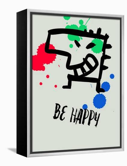 Be Happy 1-Lina Lu-Framed Stretched Canvas