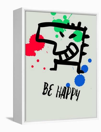 Be Happy 1-Lina Lu-Framed Stretched Canvas