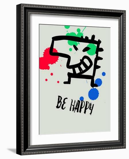 Be Happy 1-Lina Lu-Framed Art Print