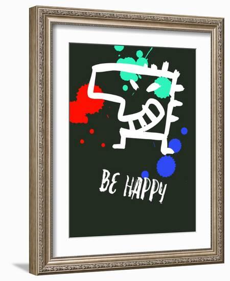 Be Happy 2-Lina Lu-Framed Art Print