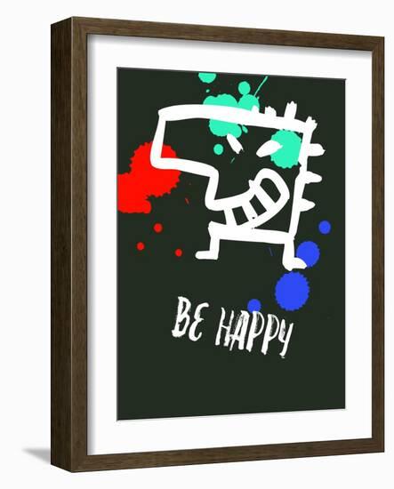 Be Happy 2-Lina Lu-Framed Art Print