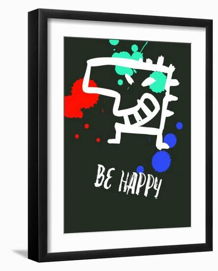 Be Happy 2-Lina Lu-Framed Art Print